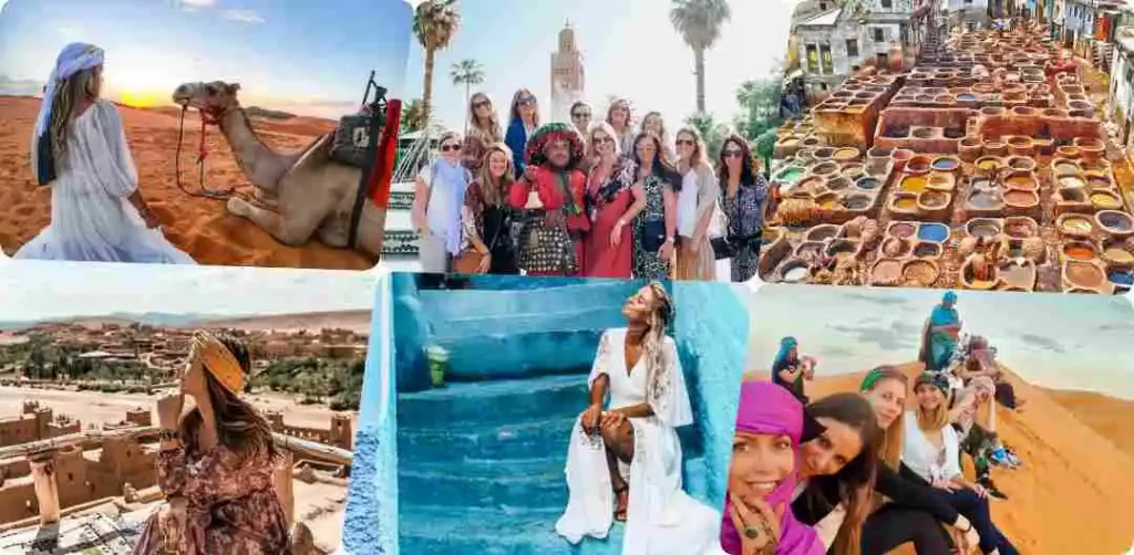 A collage pictures of shared-marrakech-to-fes-desert-trip